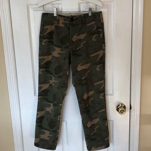 Madewell Cropped Rivington Camo Trouser Pant Sz 25